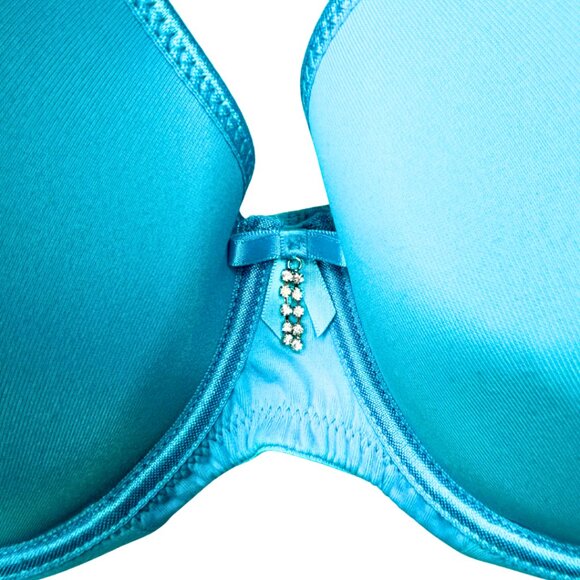 ⭐ NWT Fit Fully Yours Smooth Crystal Bra • Turquoise Blue • 36DD ⭐ - Picture 2 of 7
